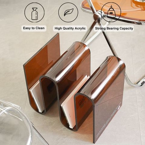Acrylic End Table Tea Brown With Storage Wavy Shape Side Table|Homary inside Unpacking the ENJ61038/ENJ61039 Acrylic End Table Set Your Guide to Style and Function